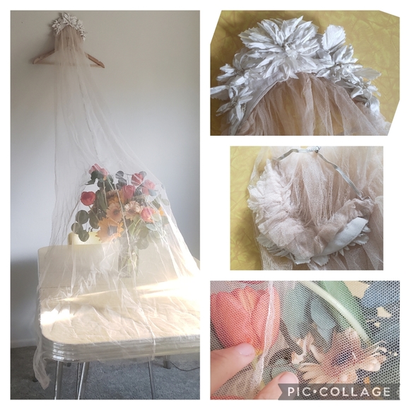 1940s Vintage Bridal Wedding Gown Dress Veil Belt - Picture 7 of 14